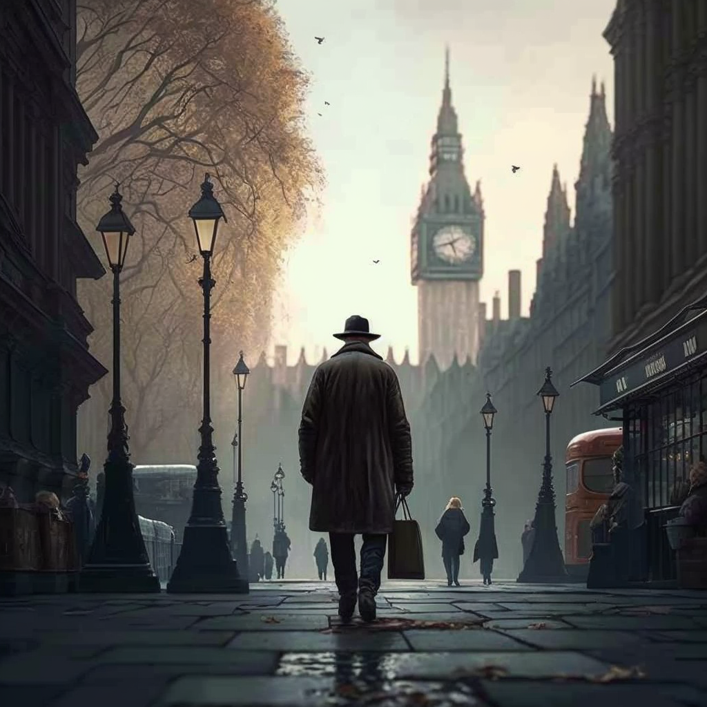 englishman-walking-around-London
