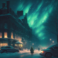northern-lights-in-a-snowy-city